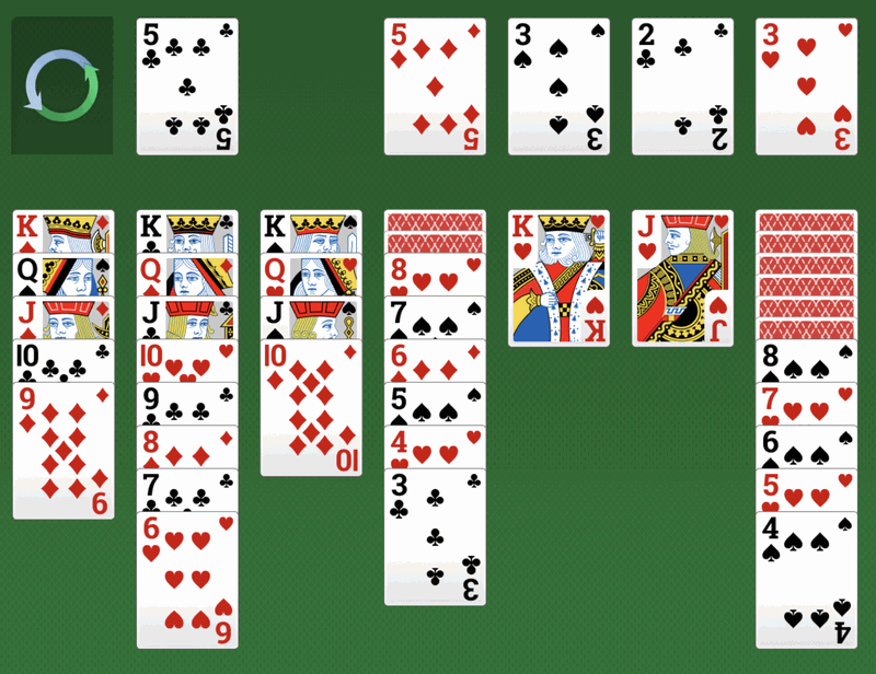 Spille klassisk kabal på nett