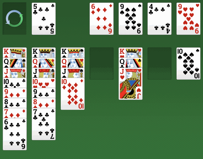 Spille det klassiske kabal-kortspillet